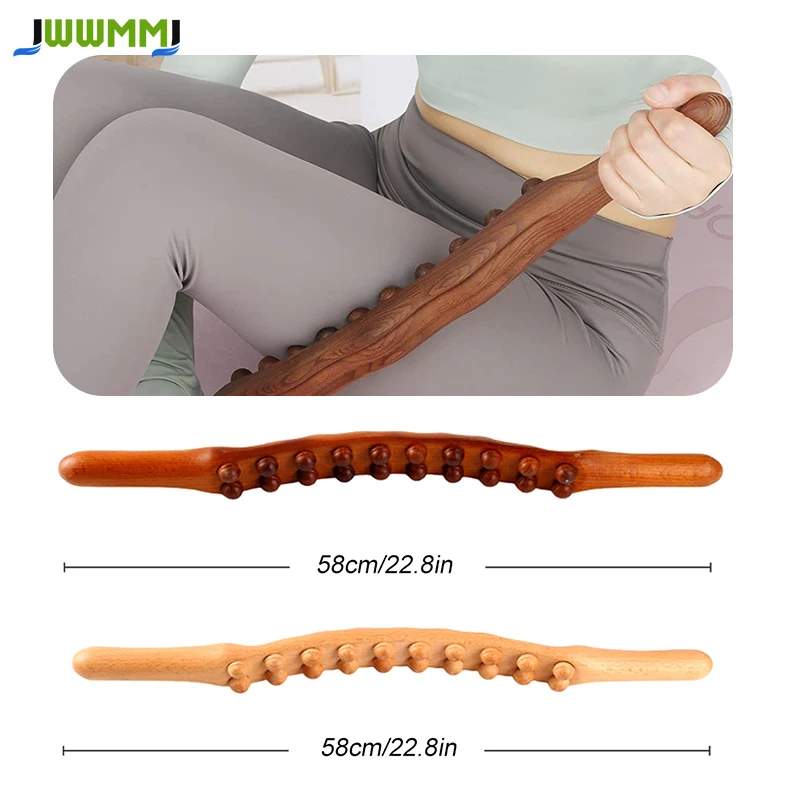 1pcs ไม้นวดบําบัดเครื่องมือไม้นวด Roller ไม้สําหรับ Body Shaping Gua Sha Soft Tissue Therapy