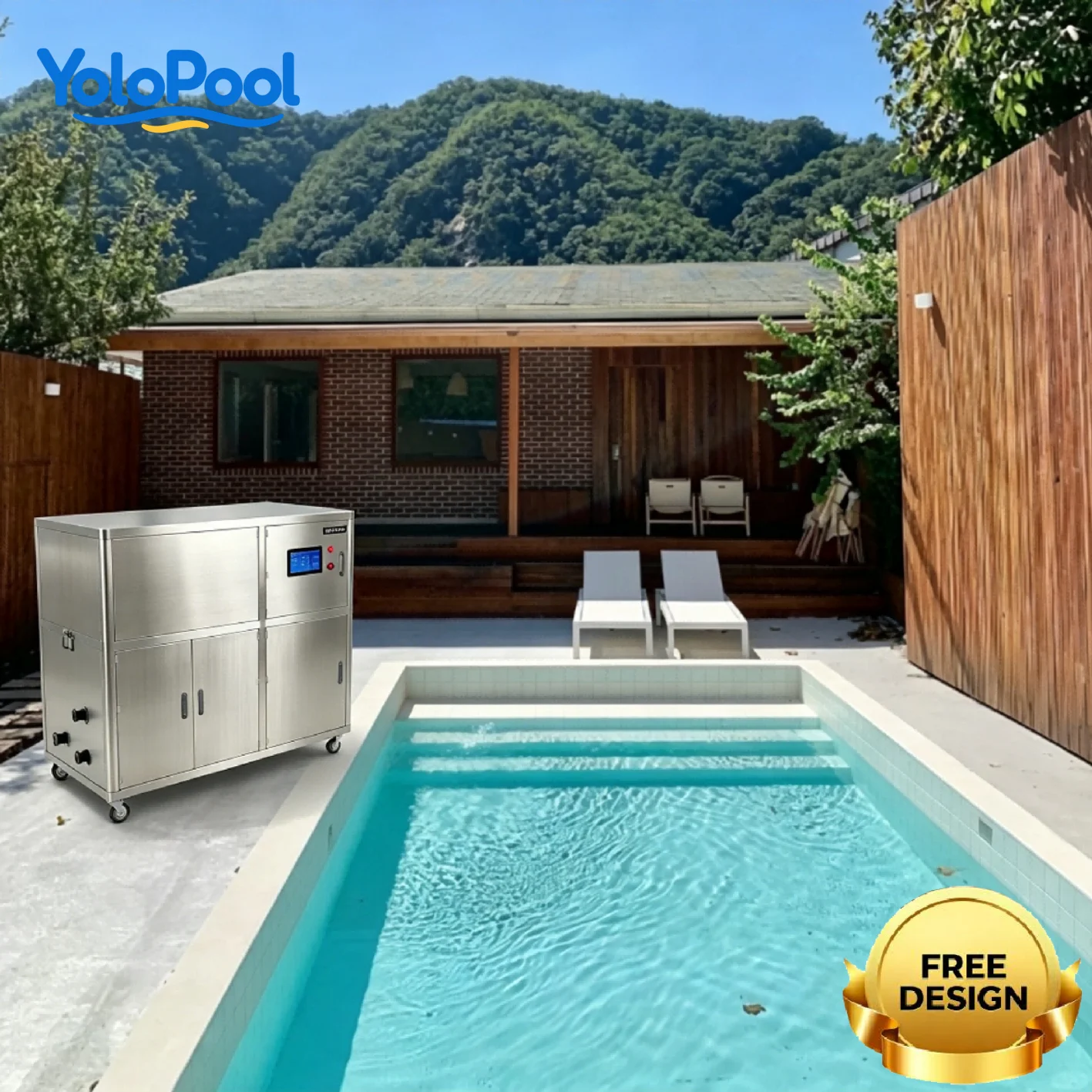 Custom Size Integrated Swimming Pool Equipment Centralized Water Treatment For Resort Garden Recreational Pool Projects
