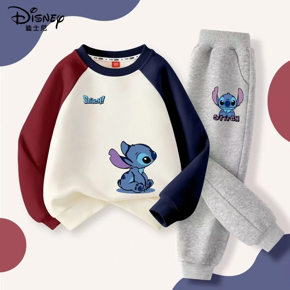 

Осенний комплект одежды Disney для маленьких мальчиков, детские толстовки с принтом, пуловер, топ и штаны, костюм из 2 предметов, детский лоскутный наряд для мальчиков