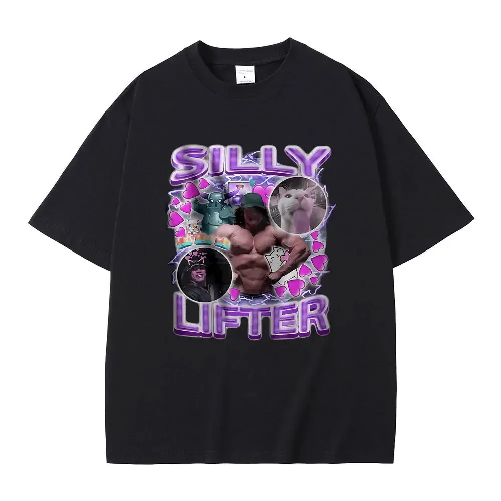 Sam Sulek Silly Lifter Pump Cover Bodybuilder Funny Meme Print Tshirt Men Women Casual Cotton T-shirt Male Oversized T Shirts