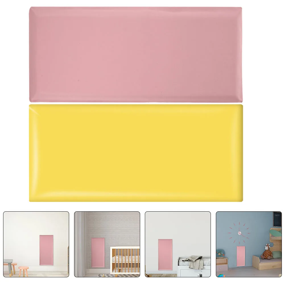 

2Pcs Anticollision Wall Padding 3D Panels Wall Protector Baby Proofing Nursery Room Stickers Yellow