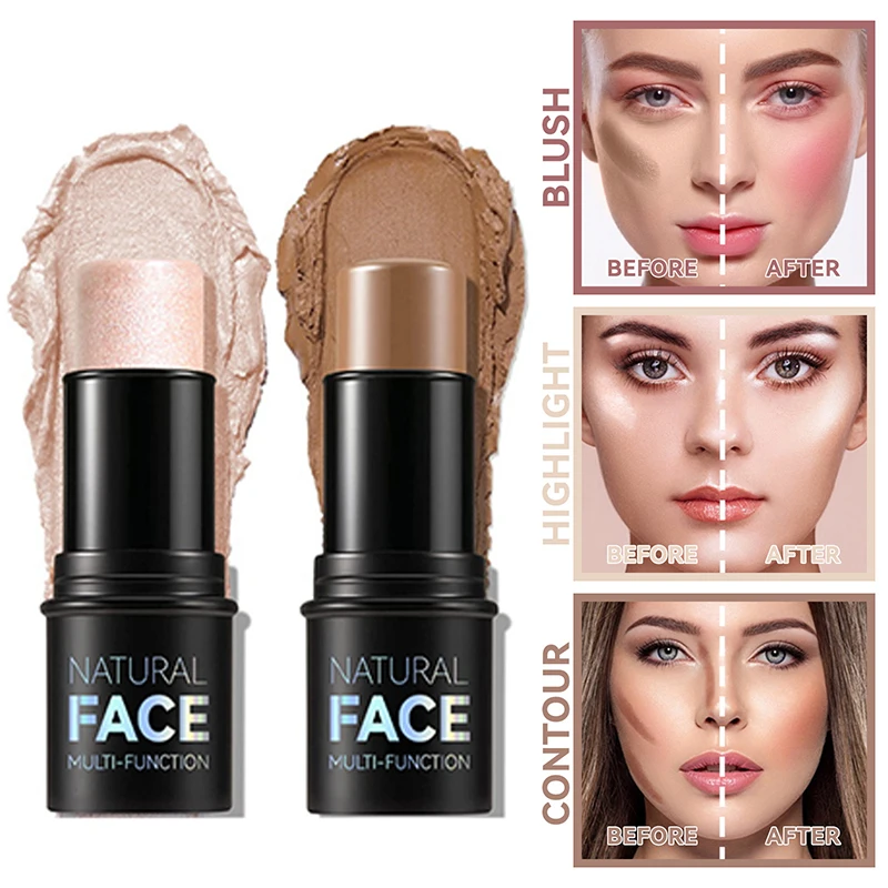 Face Pearl Stone Highlighter Stick Contour Shading Lasting Cheek Stereoscopic Brightening Skin Blush Illuminator Makeup Cosmetic