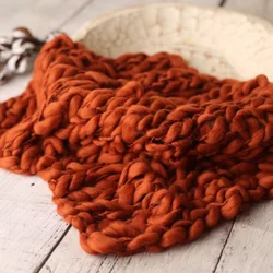 Soft Chunky Blanket Newborn Photography Prop Basket Mat Bump Layer Cushion Orange Baby Infant Photo Prop Accessory