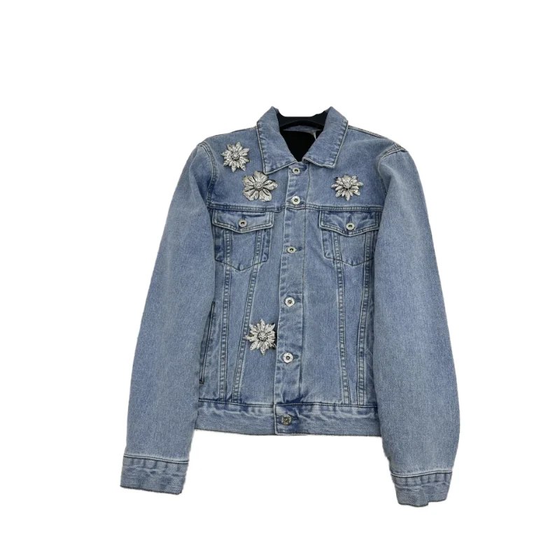 2024 Autumn and Winter New Denim Jacket Women Retro Long Sleeve Loose Luxury Denim Jacket Tops