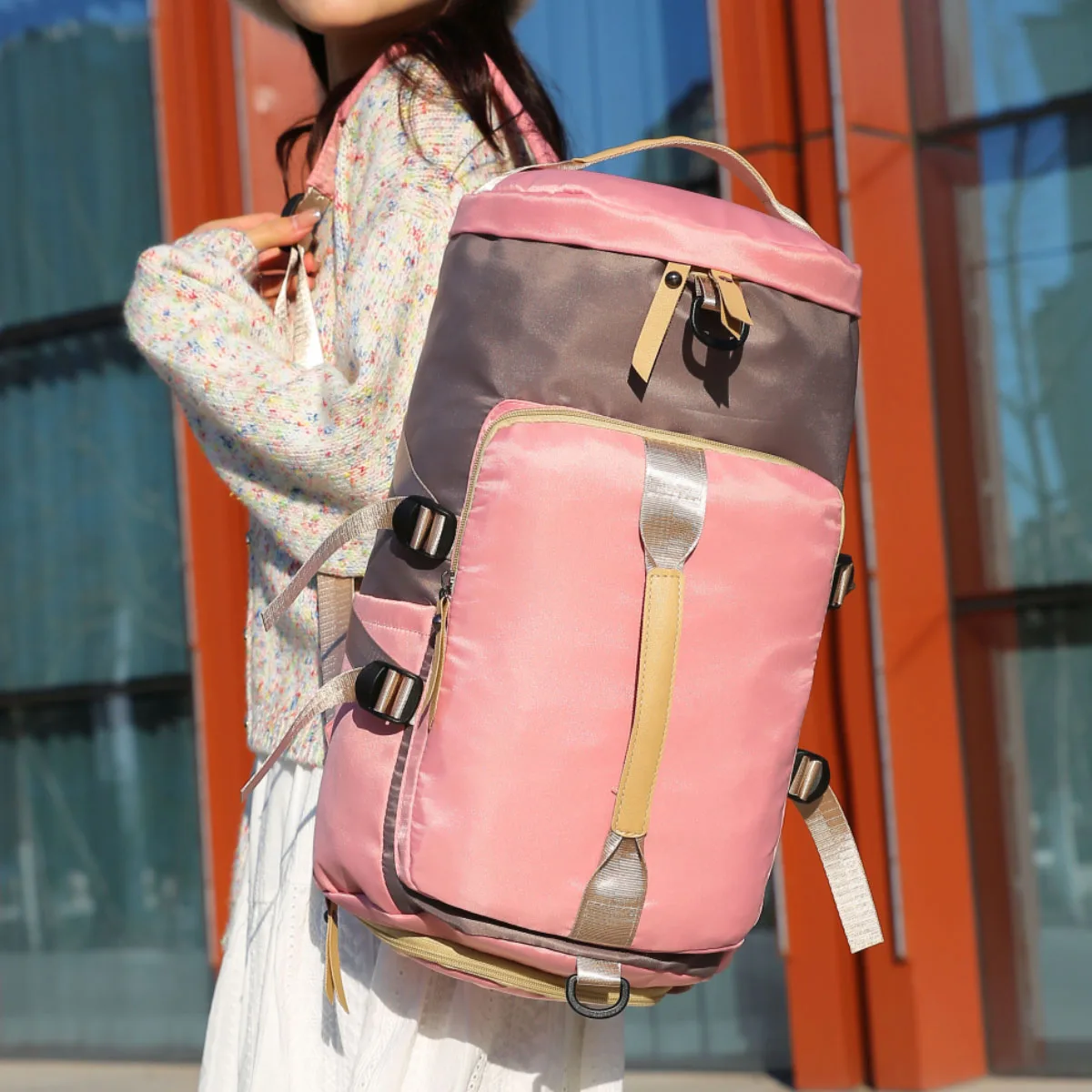 Kurzstrecken-Reisetasche mit großem Fassungsvermögen für Damen, faltbare Geschäftsreise-Gepäcktasche, leichte Umhängetasche mit Erweiterung, Herrenrucksack mit Schuhfach, multifunktional