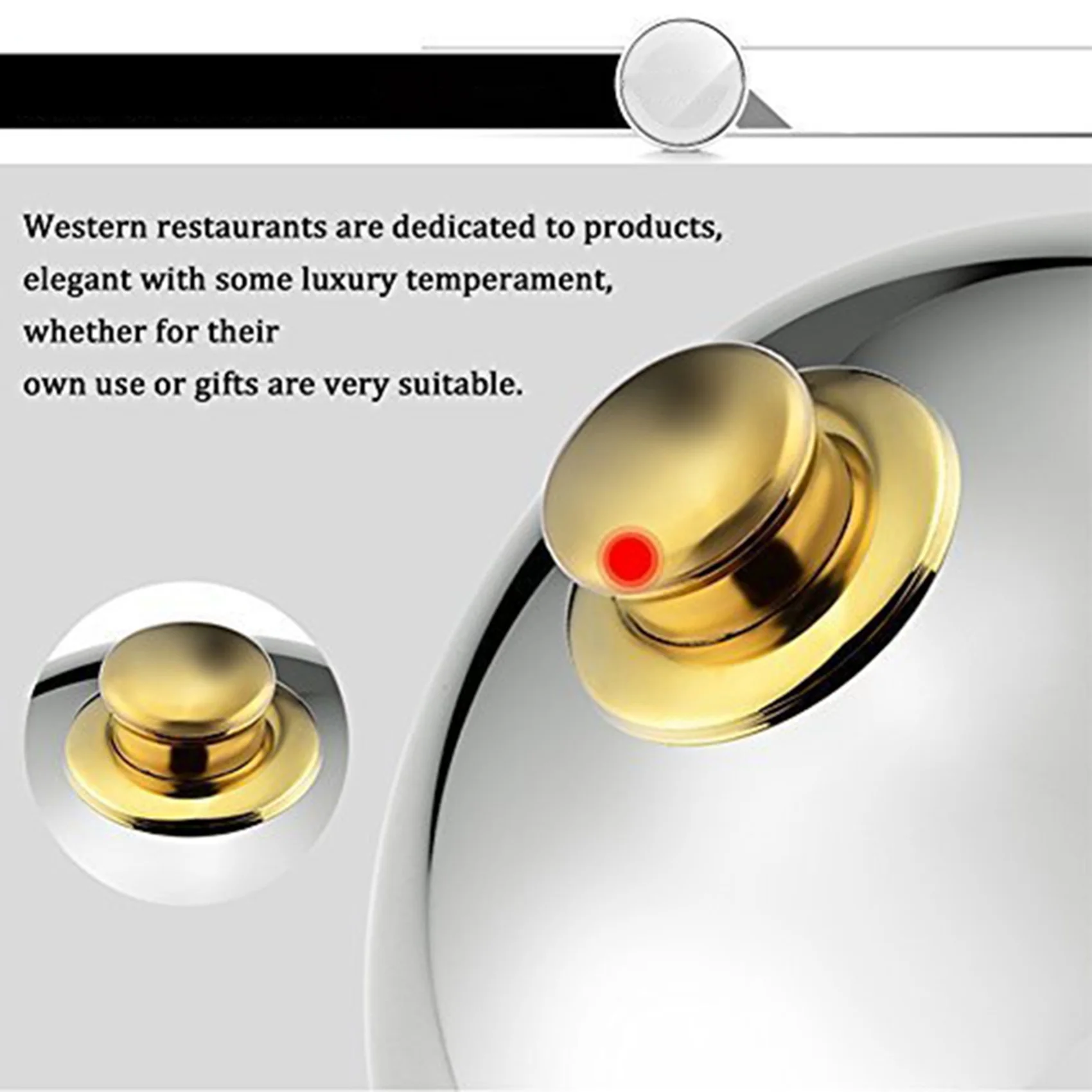 

2X 12 Inch Stainless Steel Cheese Melting Dome And Steaming Cover,Polished Steak Cover,Cloche Serving Dish Food Cover New