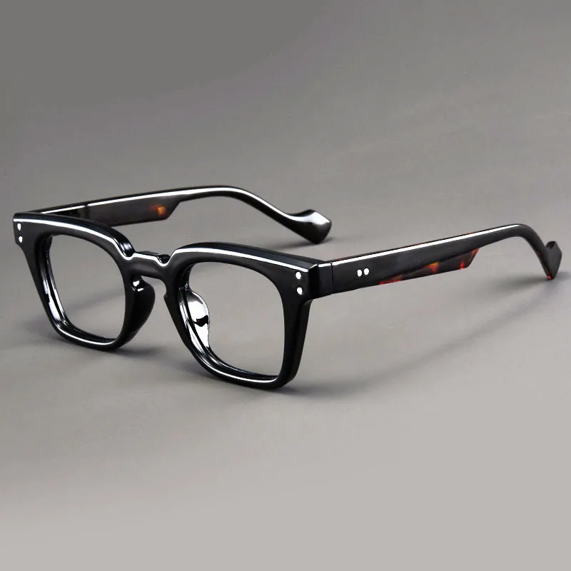 Fashionable square large-frame rice nail glasses frame European and American men's and women's anti-blue light glasses