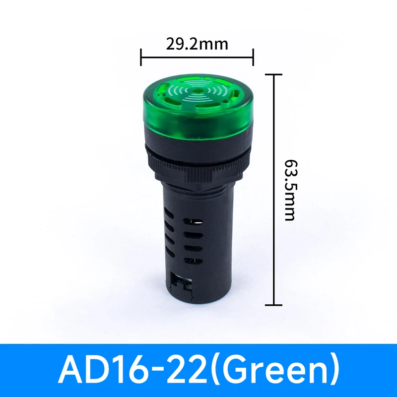 16mm/22mm AD16-22SM 12V 24V 110V 220V 380V Flash Signal Light Red LED Active Buzzer Beep Alarm Indicator Red Green Yellow Black