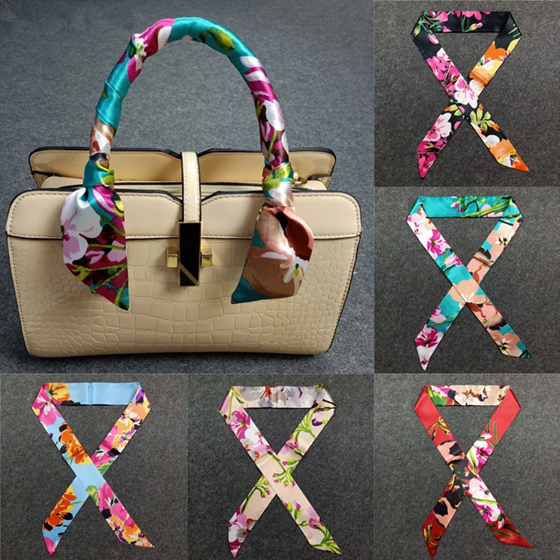 

47 Colors Brand Bandana Small Silk Bag Scarf Women Head Hijab Scarf Long Skinny Scarves For Ladies Fashion Headband