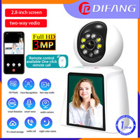 Difang 3MP Wireless Baby Monitor,Two-Way Video Calls,2.8 inch Screen,Remote Control Calling,Indoor Wifi PTZ Surveillance IP Cam