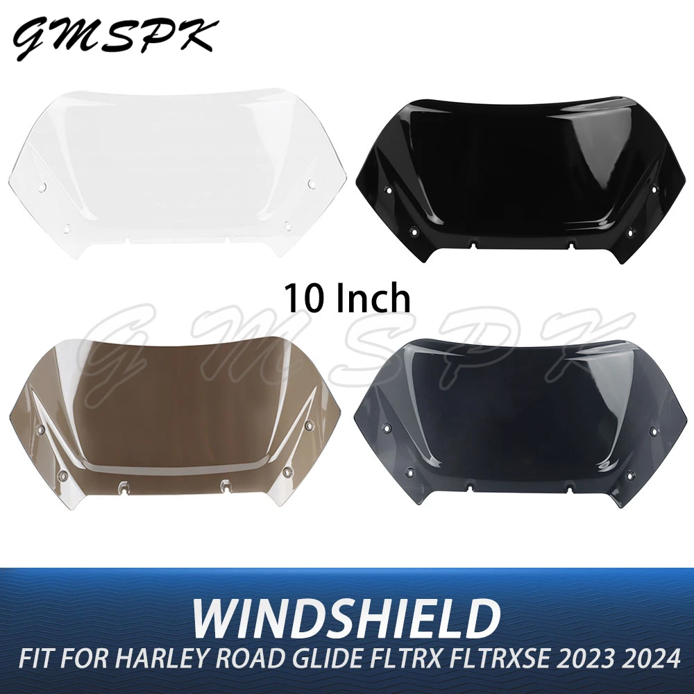 

10-дюймовый обтекатель лобового стекла мотоцикла, дефлектор ветра, подходит для Harley Touring Road Glide CVO FLTRX FLTRXSE 2023 2024+