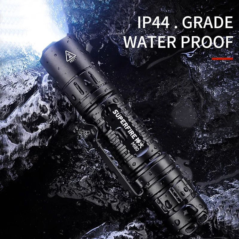 SUPERFIRE MI80-S 15W EDC Bright Led Flashlight 18650 Battery 1100LM Torch Camping Fishing Lantern Best Choice Outdoor FlashLight