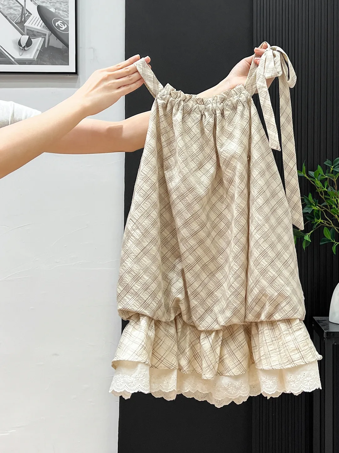 

plus Size 300 Pounds Women's Vintage Lace Trim Halter Top Strapless Summer Casual Wear Comfortable Breathable Loose Fit Tunic