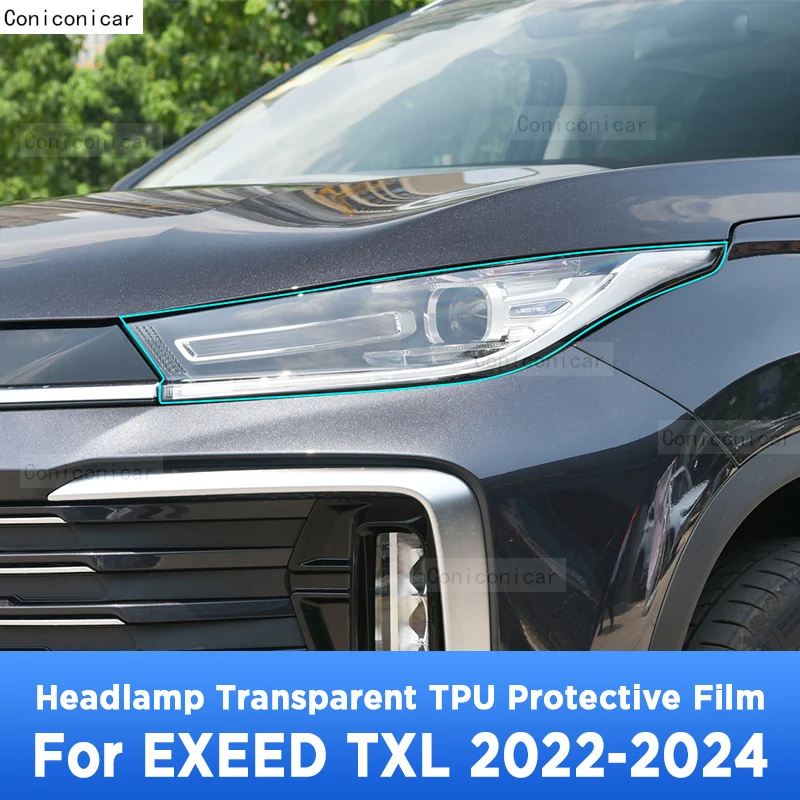 For CHERY EXEED TXL 2022 2023 2024 Car Exterior Headlight Anti-scratch Front Lamp Transparent TPU Protective Film Sticker