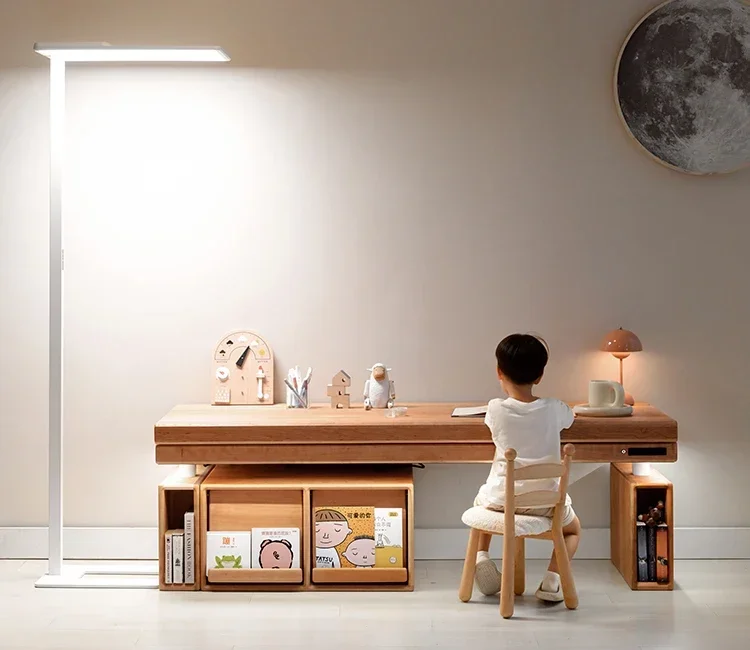 Children's solid wood bay window table lifting table computer desk can be transformed into a study table