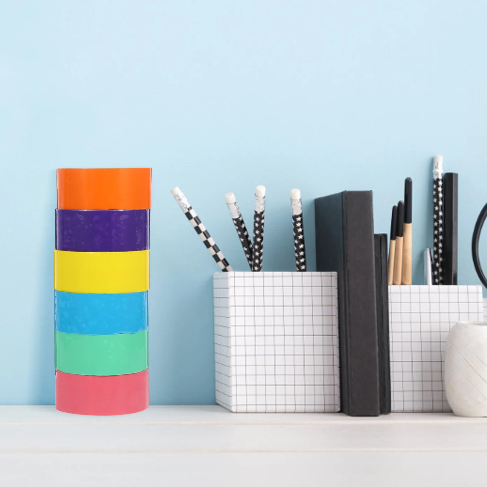 

6 Rolls Sticky Ball Tape Colored Adhesive DIY Colorful Balls Tape for Hand Eye Coordination Relaxing Decompression Hand Craft