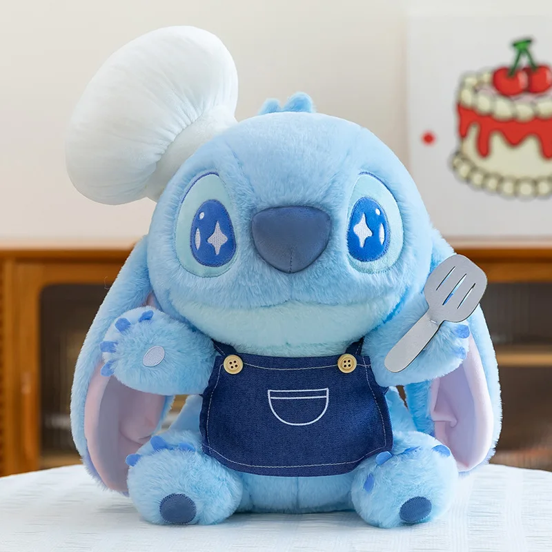 Jouet en peluche Disney Chef Stitch, Animal en peluche mignon pour fête alimentaire, cadeau d'anniversaire et de noël pour enfants, poupée douce, cadeau pour enfants