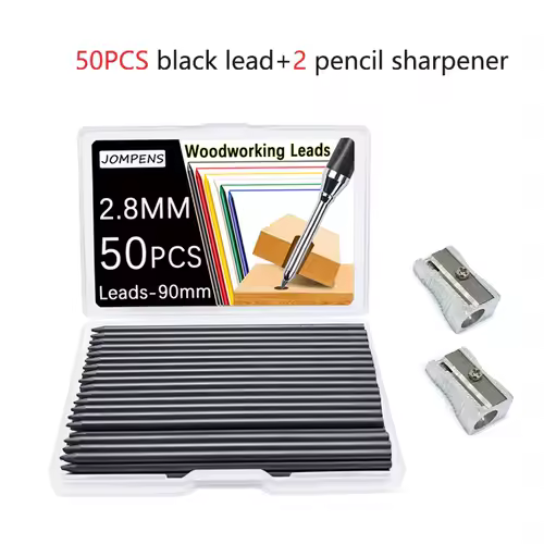 50Pcs/100Pcs Large Capacity 2B Woodworking Lead Core Black Yellow Red 2.8mm Automatic Pencil Lead Deep Hole Marked Lead Core - Image 16