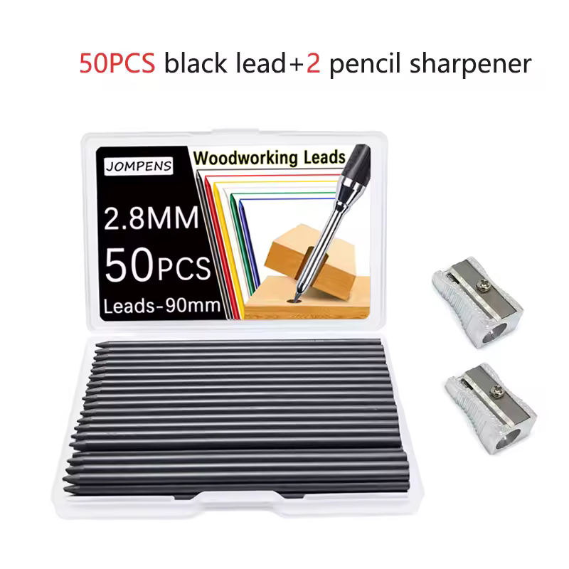 50Pcs/100Pcs Large Capacity 2B Woodworking Lead Core Black Yellow Red 2.8mm Automatic Pencil Lead Deep Hole Marked Lead Core - Image 16