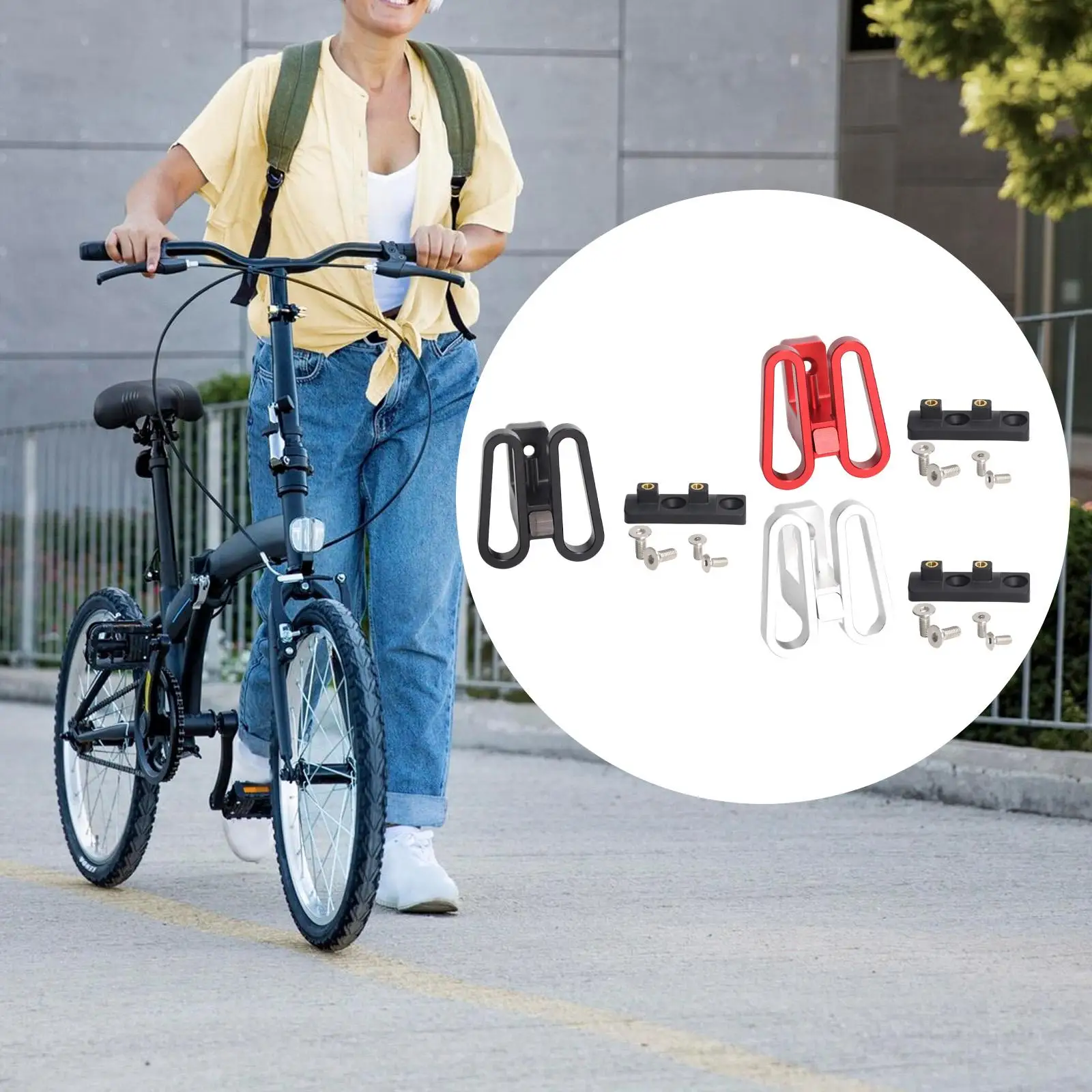 

Folding Bike Front Carrier Block Adapter Lightweight Aluminium Alloy for Bicycle Bag Bracket Outdoor Riding