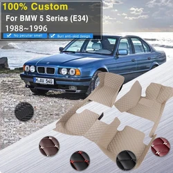 Car Mats Floor For BMW 5 Series E34 1988~1996 Waterproof Car Carpet Floor Mats Cubre Pisos Para Autos Car Accessories Interior