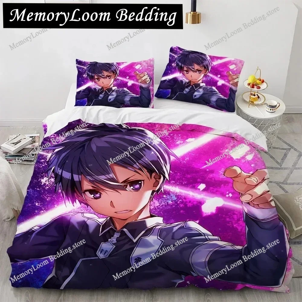 

Home Textile Cartoons Sword Art Online Cover Duvet Cover Pillow Case Boy Girl Polyester Bedding Set King Queen Twin Size