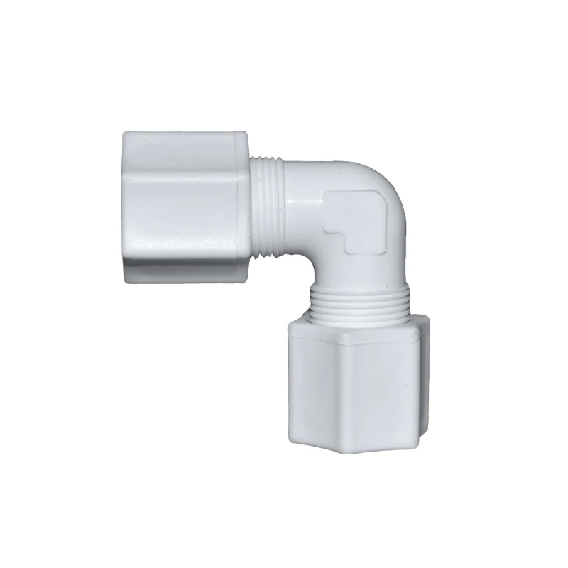 PVDF/PP Connector Ferrule 90 Degree Elbow Union Quick Connector PP Elbow British Semi Hard Hose Connector