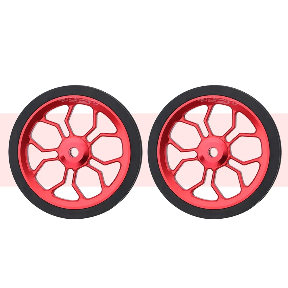 1 Pair 82mm Easy Wheel For Brompton Folding Bike Easywheel Modified Aluminum Alloy Spare Tire / Bicycle Parking Wheel Cycling