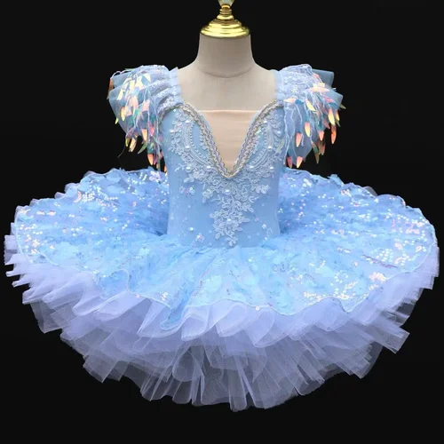 Imagen 1 del producto Vestido de Ballet profesional con hombros descubiertos y borlas de lentejuelas para niñas, tutú de Ballet para adultos, ropa de actuación, vestido de bailarina Balet para niña