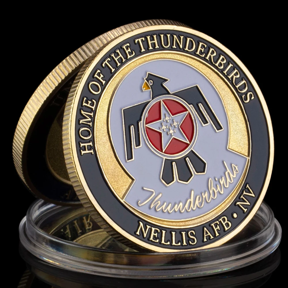 United States Air Force Thunderbirds Souvenir Gold Plated Coin Home of The Thunderbirds Commemorative Coin Challenge Coin