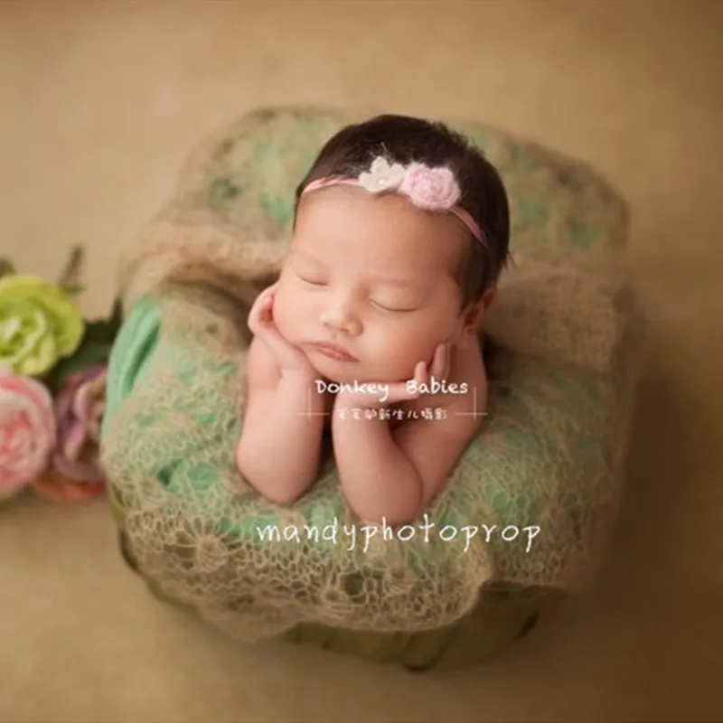 Newborn wrap photography props,baby knit mohair blanket photo props