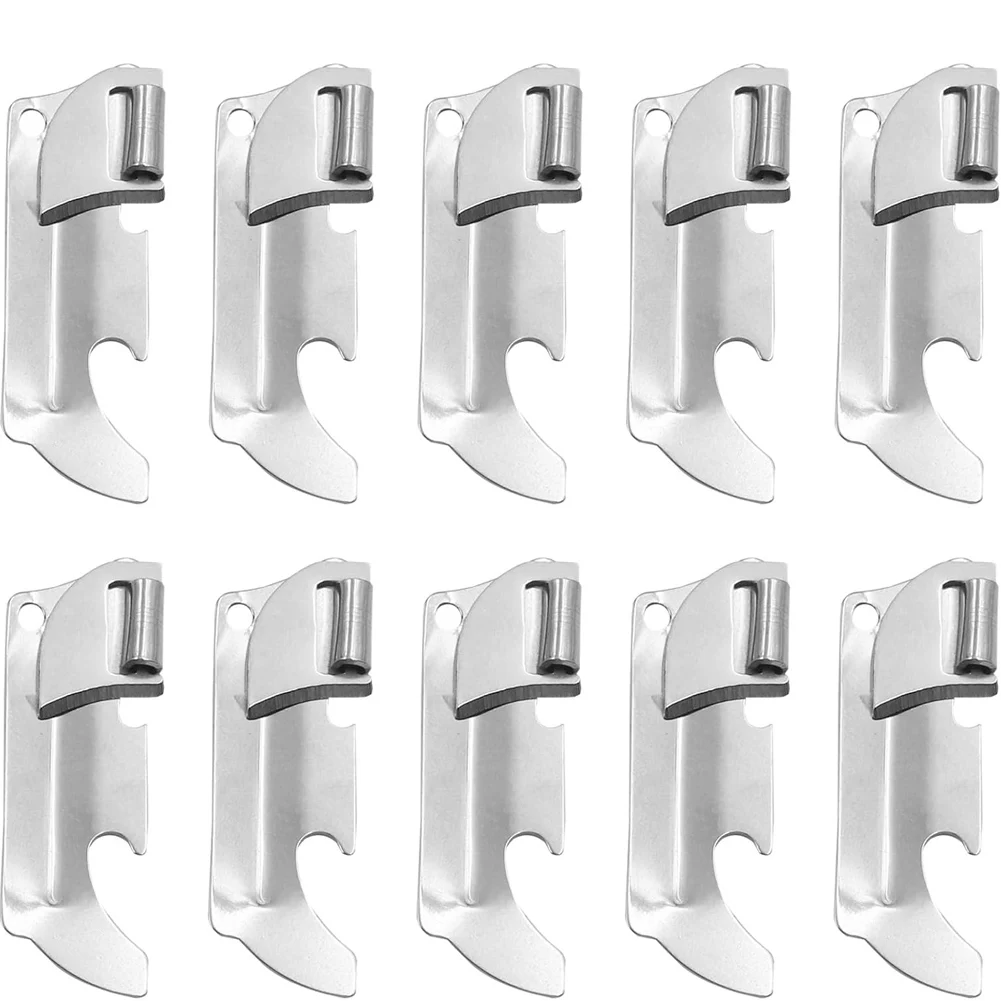 Portable Mini Stainless Steel Can Opener with Keychain Portable Army Survival Kit Emergency Bottle Opener 10 pack