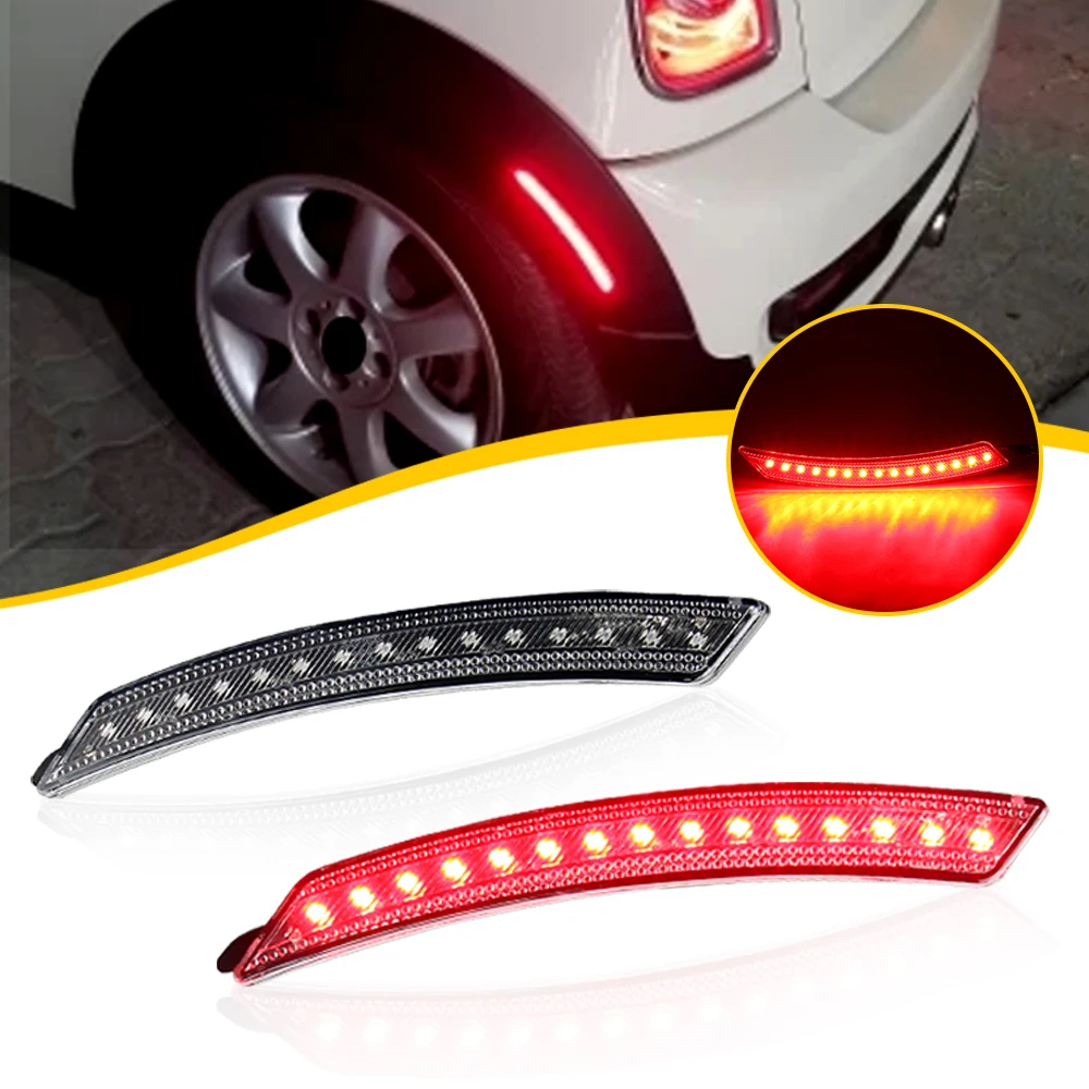 2/4PCS Amber Red LED Front & Rear Side Marker Lights Bumper Lamp For Mini R56 R57 R55 LCI Clubman R58 Coupe R59 Roadster R60 R61