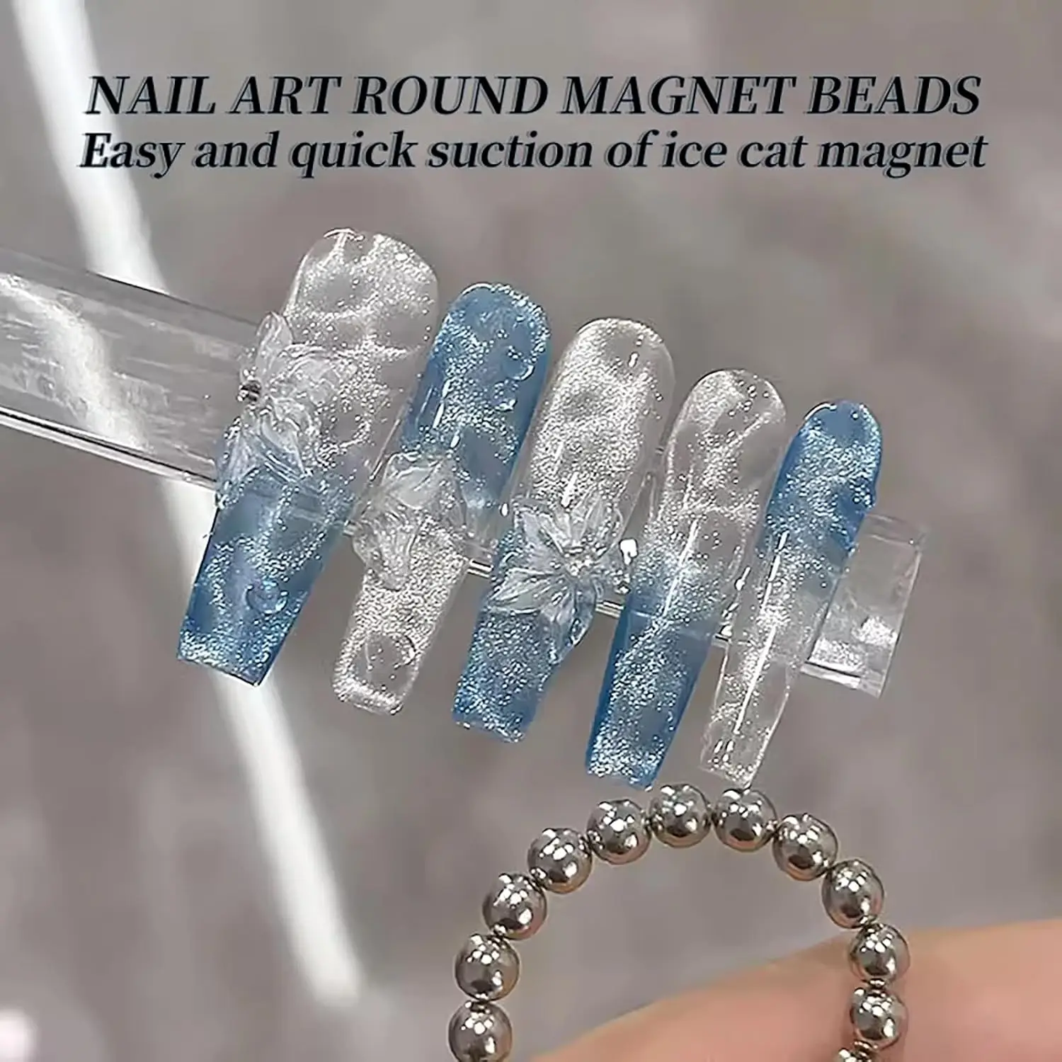 10/40Pcs Water Ripple Cat Eye Magnetic Gel Beads Multifunctional Nail Art Flower Carving Cat Magnet DIY Nail Art Design Tool