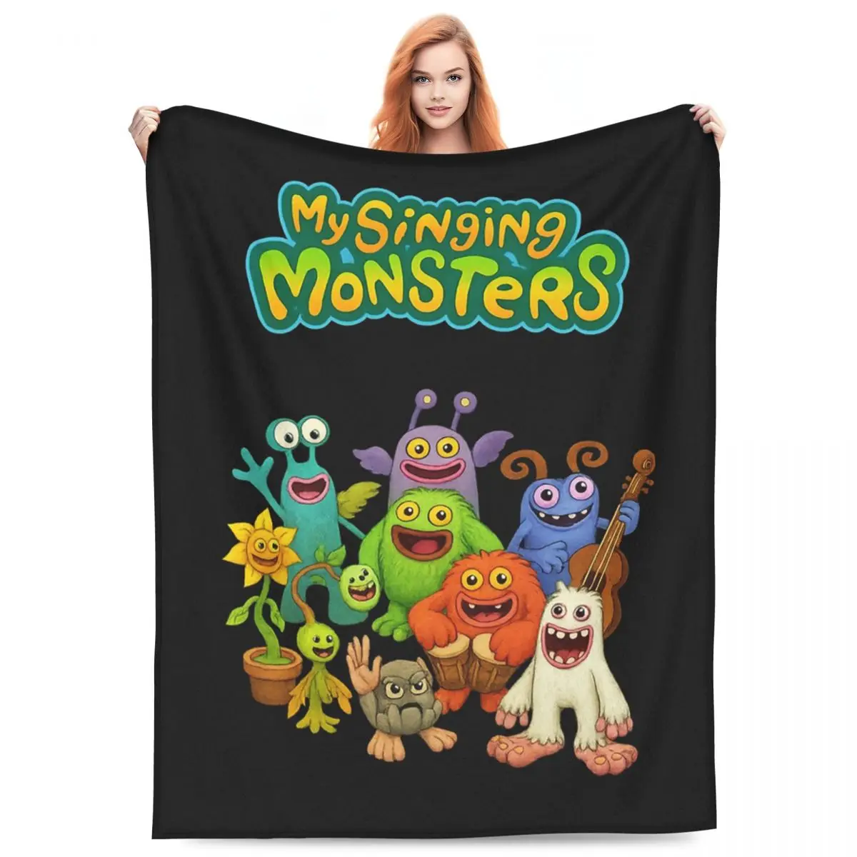 My Singing Monster Cartoon Blankets Fleece Sofa Throw Blanket Warm for Couch Bedding Outdoor Throws Bedspread Quilt
