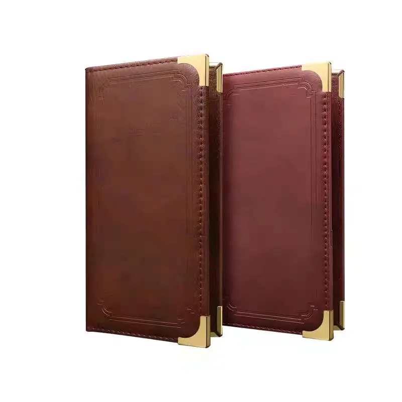 PU Leather Server Book Organizer Restaurant Guest Check Presenters Card Holder Menu Bill Receipt Holder Folder Sign Holder