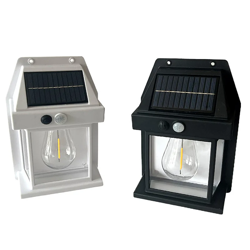 Solar outdoor tungsten wire courtyard wall lamp, human induction lamp, garden energy-saving street lamp, small night lamp