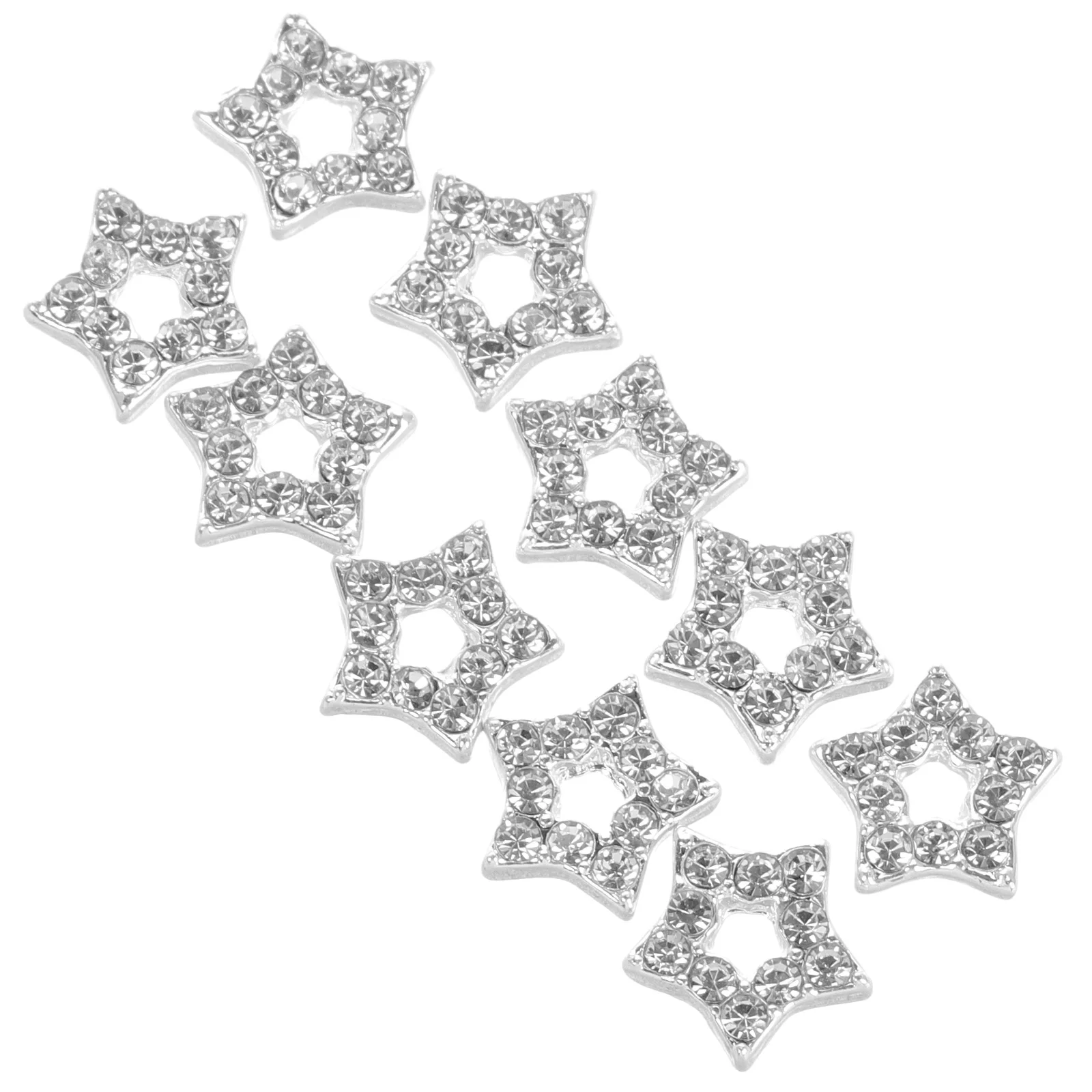 

10pcs Star Pendant Ornaments Nail Rhinestones Charms Women Nails Decorations Zinc Alloy Small Art Supplies Hollow Details