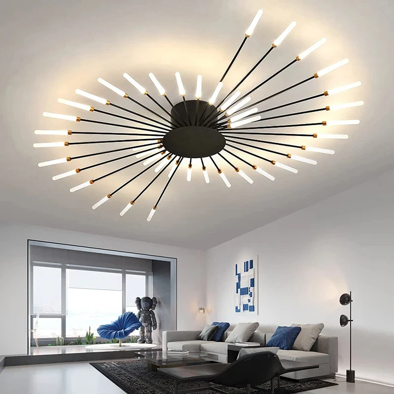 Modern LED Ceiling Lamp Living Room Dining Bedroom Ceiling Chandelier Lights Nordic Fireworks Design Home Decor Indoor Lighting