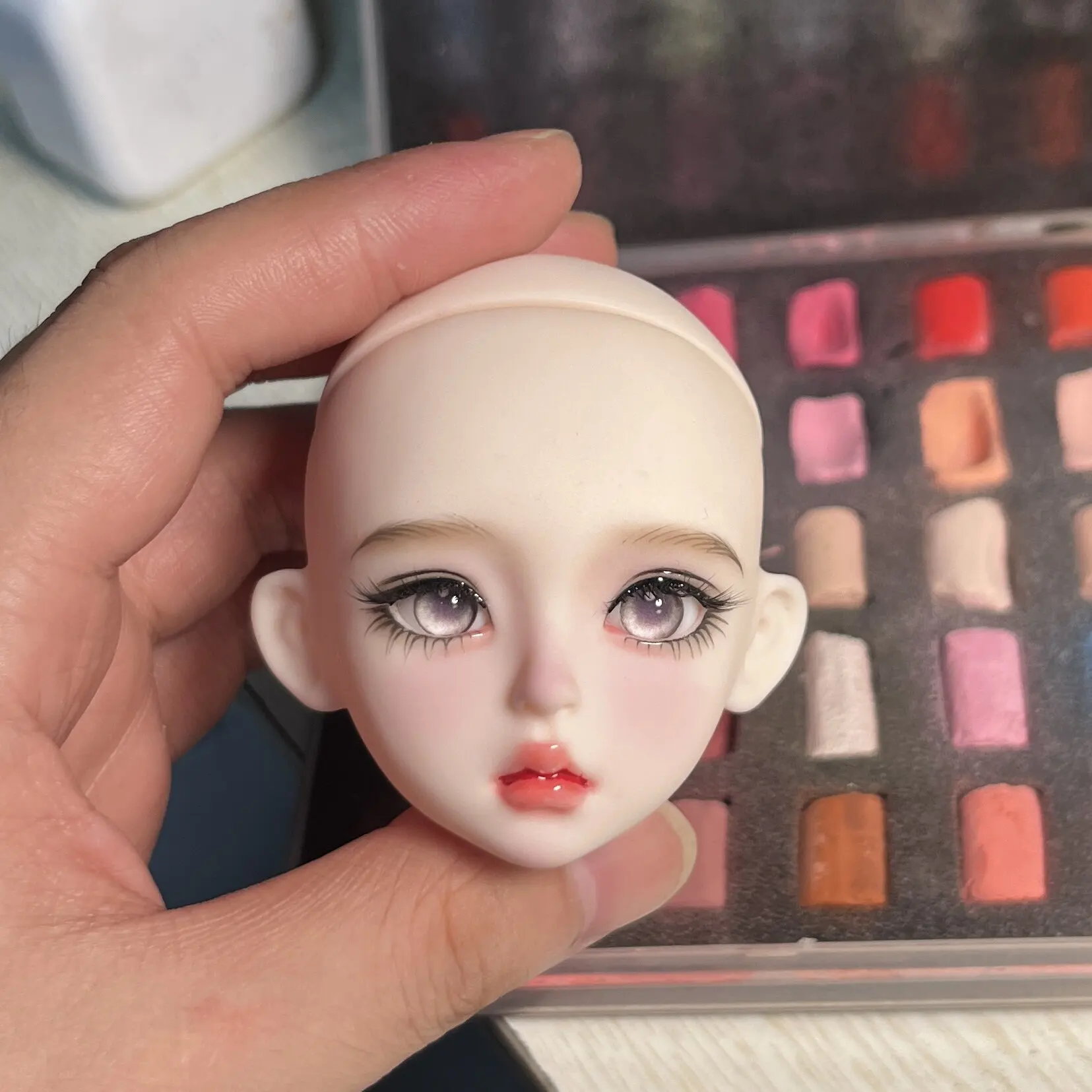 In Stock Hand Painted 1/6 Bjd Doll Head Finished Makeup Mjd Replacement Head, Removable Eyeballs Doll Parts