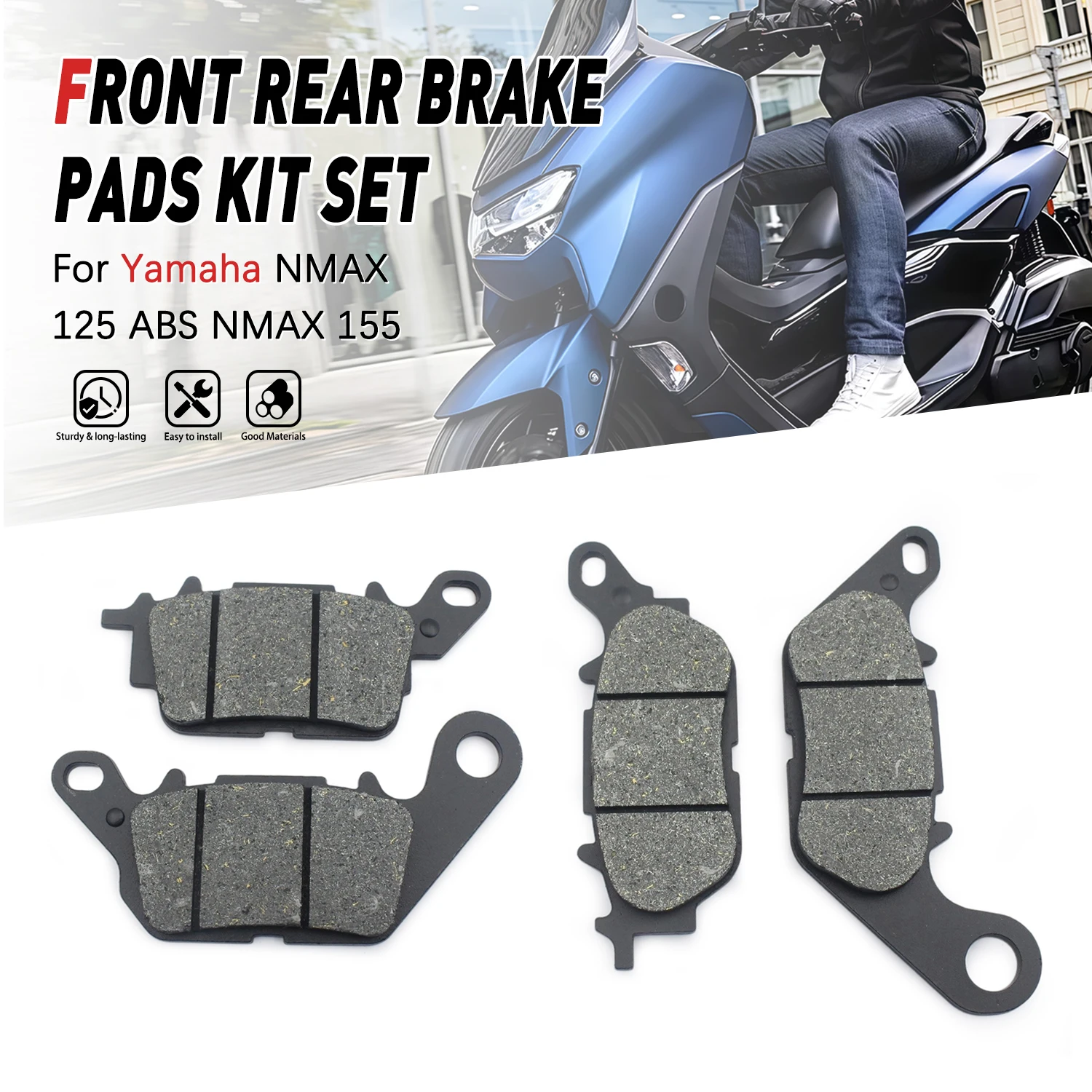 For Yamaha NMAX155 N MAX 155 ABS 2017-2024 NMAX 125 NMAX125 ABS 2016-2023 Front Rear Motorcycle Disc Brake Pads Kit Replacement