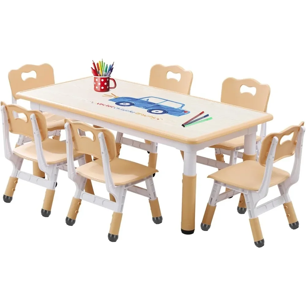 

Kids Table and Chairs, Kids Table (6 Chairs) Kids and Set, Toddler and , ChairsSet