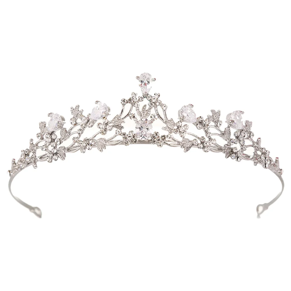 

Bridal Crown Women Dazzling Headpiece Romantic Delicate Decor Wedding Hair Accessory Unique Tiara Shiny Elegant Headdress