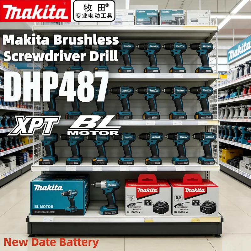 

hot selling 18v tools battery, 100% Authentic Makita 6000mAh Makita DHP487 DHP487Z 18V LXT Brushless Cordless Impact Drill Motor