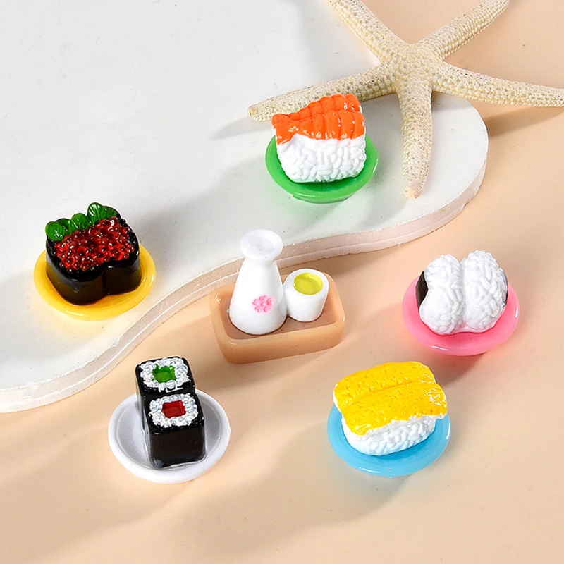 Miniature Simulation Sushi Food Toy, Dollhouse Kitchen Dolls, Decoração Acessórios, Brinquedos Infantis, 1:12