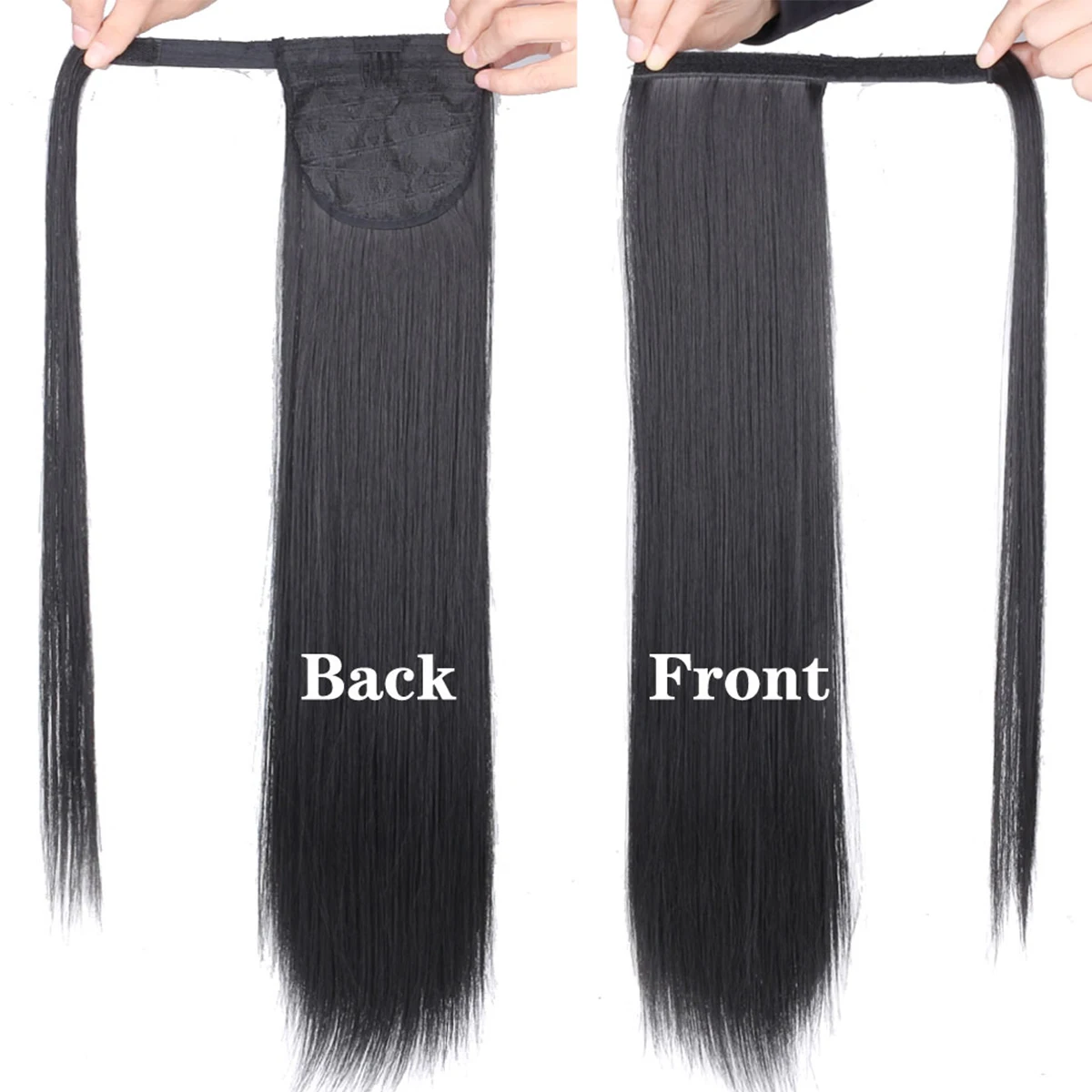 Ponytail Human Long Straight Hair Wrap Around Remy Hair Extensions Brazilian Hair Extensions Clip Ins Natural Color Hairpiece