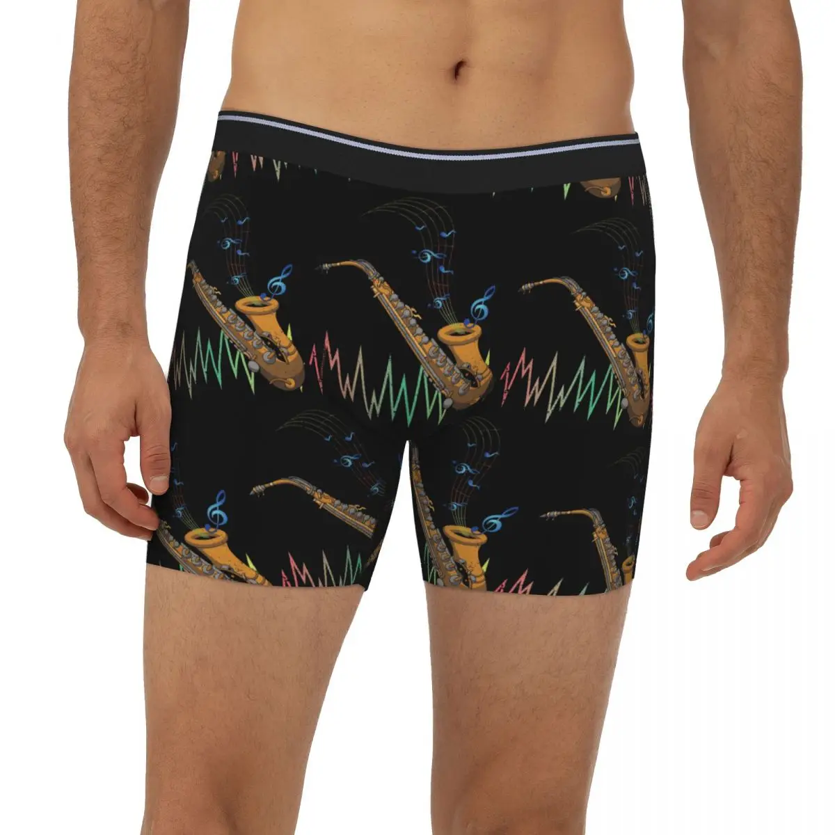 

Саксофонист-музыкальный художник для девочек Y2k, длинные трусы-боксеры с графическим рисунком, короткие мужские трусы, мягкое нижнее белье, мужские подарки бойфренду