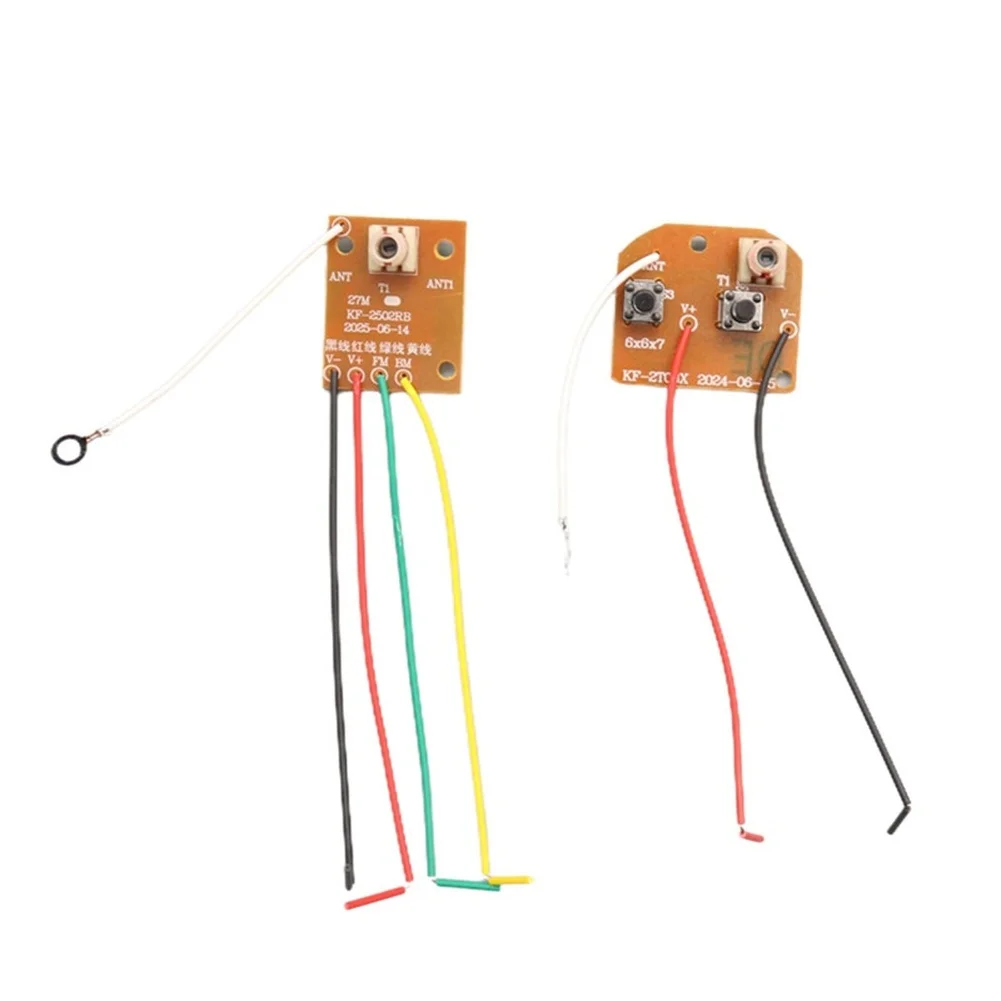 Two Channel 27MHz Wireless Remote Control Module for STEM Learning Kits and Custom Toy Car Construction with Brown Housing