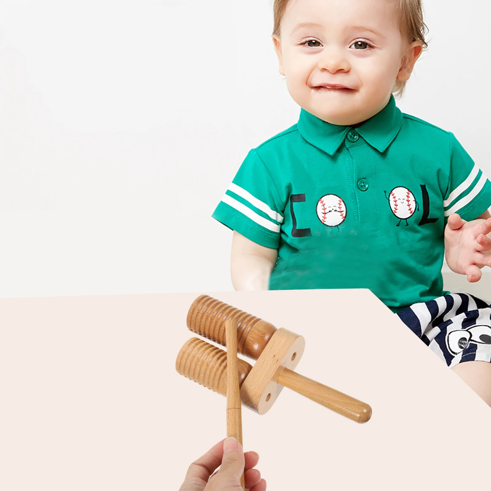 

Wooden Block Percussion Instrument Exquisite Wood Structure for Children Beginner Rhythm Block Music Instrument