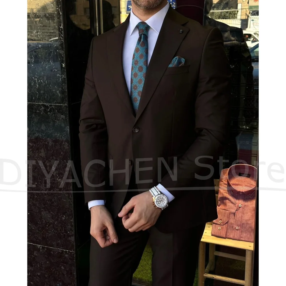 

Men Slim Fit Suit 2 Piece Formal Blazer and Pants Set Classic Notch Lapel Outfit Business Office Dinner Party Wedding Tuxedo